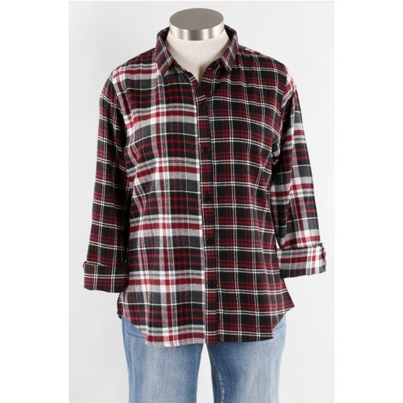 Tulip Tops - NWT Mismatched Grunge Plaid Button Front Flannel size XL